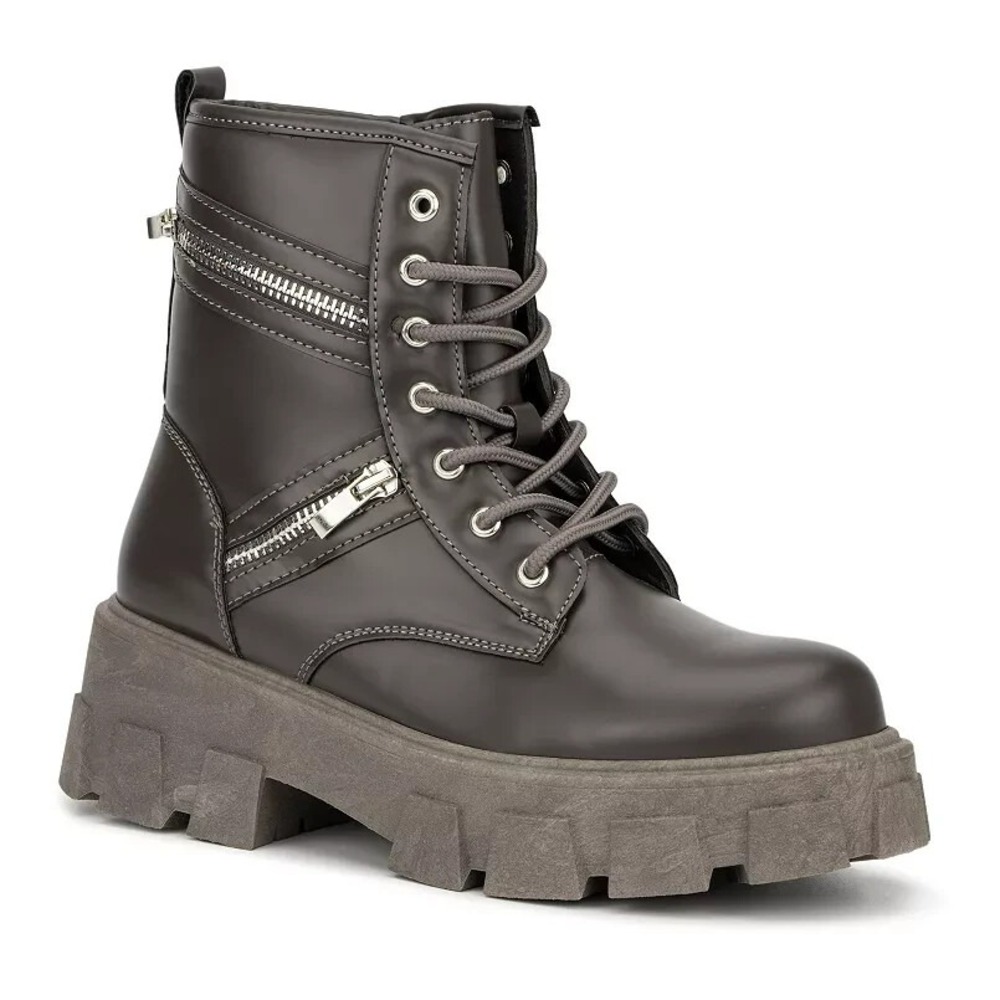 Olivia Miller Alexa Grey Combat Boots Women's‎ Size 10 NEW
